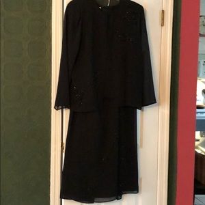 3 pc long shirt beaded evening wear